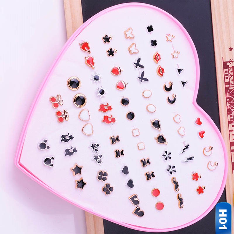 Set 36 Đôi Bông Tai Hợp Kim Nhiều Kiểu Dáng Thời Trang