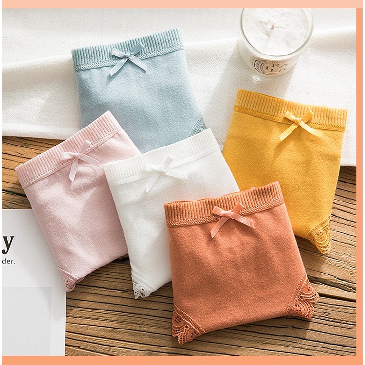 Set 5 Quần Lót Nữ Cotton màu trơn kháng khuẩn thoáng mát nữ tôn dáng xuất Nhật mẫu PASANA004 | BigBuy360 - bigbuy360.vn
