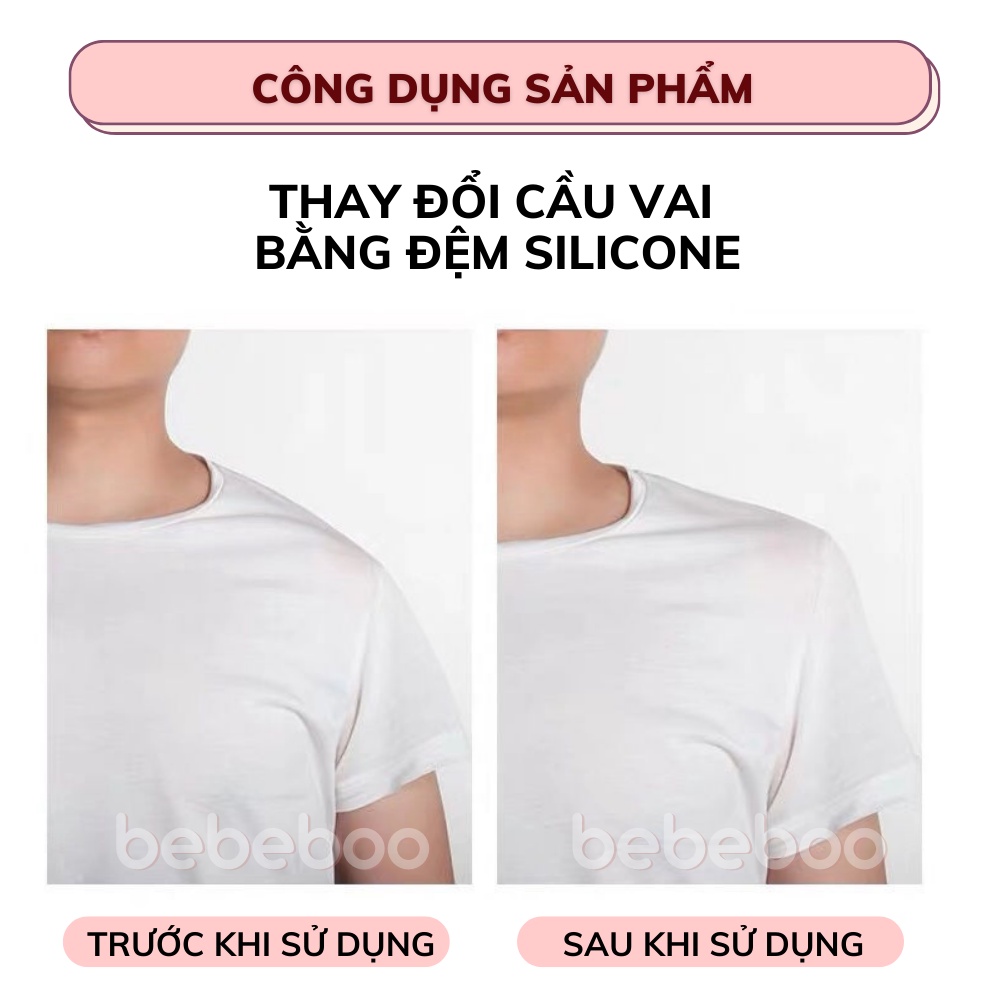 Bộ 2 Miếng Đệm Vai Silicone Tàng Hình Tự Nhiên, Tấm Lót Đệm Dán Vai Cho Nữ Nam Nâng Cầu Vai Áo Vest Cho Nam Nữ - BEBEBOO