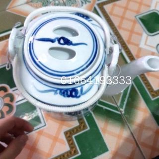 Ấm trà sứ Bát Tràng | Ấm tích trà màu xanh, tích xanh 0.75lit 1l, 1.5lit 2lit 3l, 5l