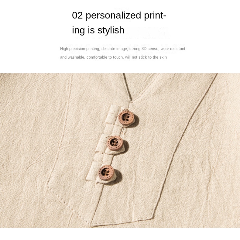 Áo Thun Tay Ngắn Cổ Chữ V plus Size Bằng Vải Cotton Lanh Thời Trang Mùa Hè Cho Nam