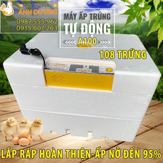 Máy ấp trứng Tự Động 10-120 quả khay nhựa đảo lăn đa năng, phiên bản Ánh Dương A100 thùng nhựa ABS cao cấp