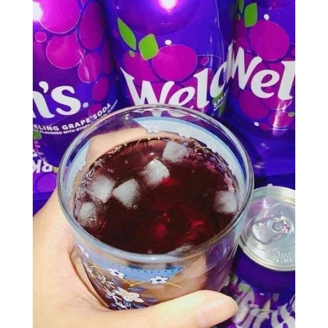 NƯớC NGỌT CÓ GA WELCHS VỊ DÂU / NHO LON 355M  NHẬP KHẨU - Lùn Con Food