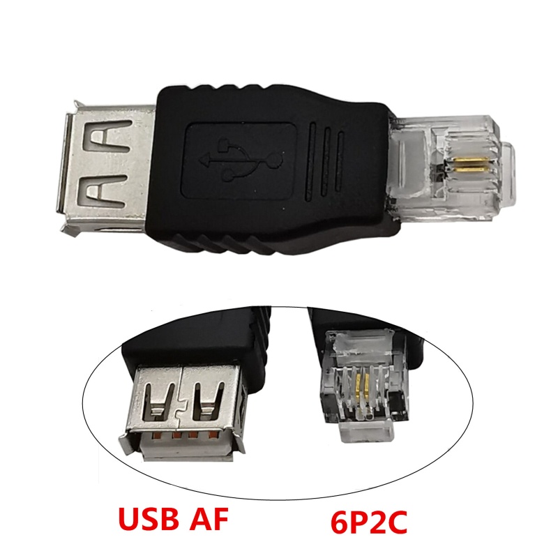 Đầu Chuyển Đổi USB A Female Sang Ethernet RJ11 6P2C Male