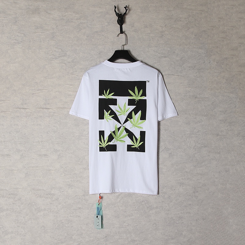 Bán Chạy Nhất O &amp; F Áo Thun Cotton Tay Ngắn In Cỏ Ba Lá Thêu Mũi Tên Kích Thước Lớn Unisex