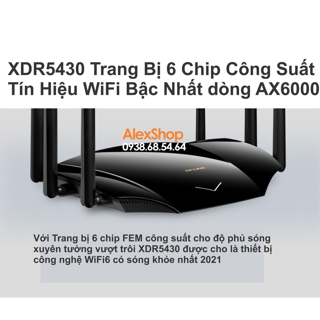 Phát WiFi6 Thông Minh TPlink XDR5430 AX5400 6 Râu Nhà Diện Rộng Công Suất Cao 200Users - CPU 1.5Ghz Ram 256M | BigBuy360 - bigbuy360.vn
