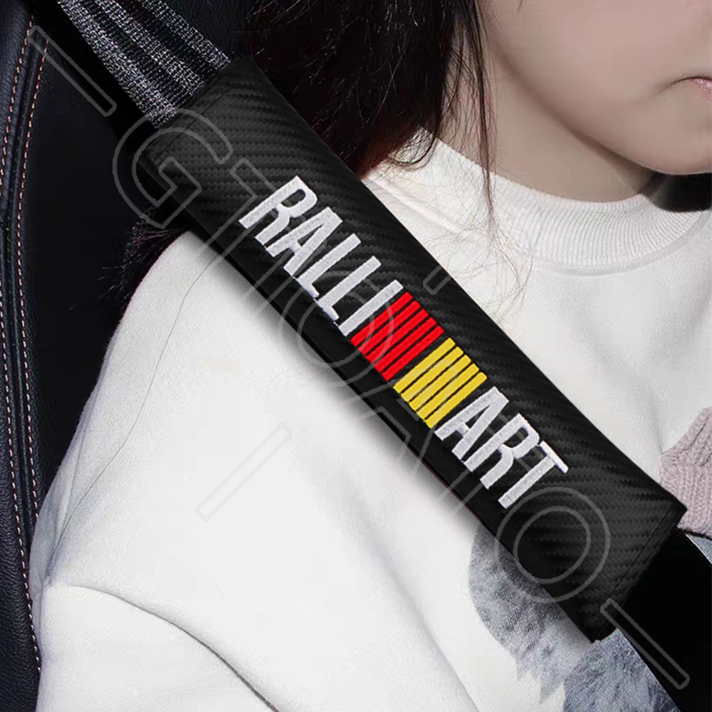 GTIOATO Cho Ralliart DâY Đai An ToàN Ô Tô Sợi Carbon BọC DâY An ToàN Xe HơI ChốT CàI DâY An ToàN Xe Ô Tô Đệm Bọc Dây Đai An Toàn Xe Hơi Phụ KiệN Ô Tô Cho Mitsubishi L300 L200 Xpander Cross Outlander Attrage Xpander Lancer Space