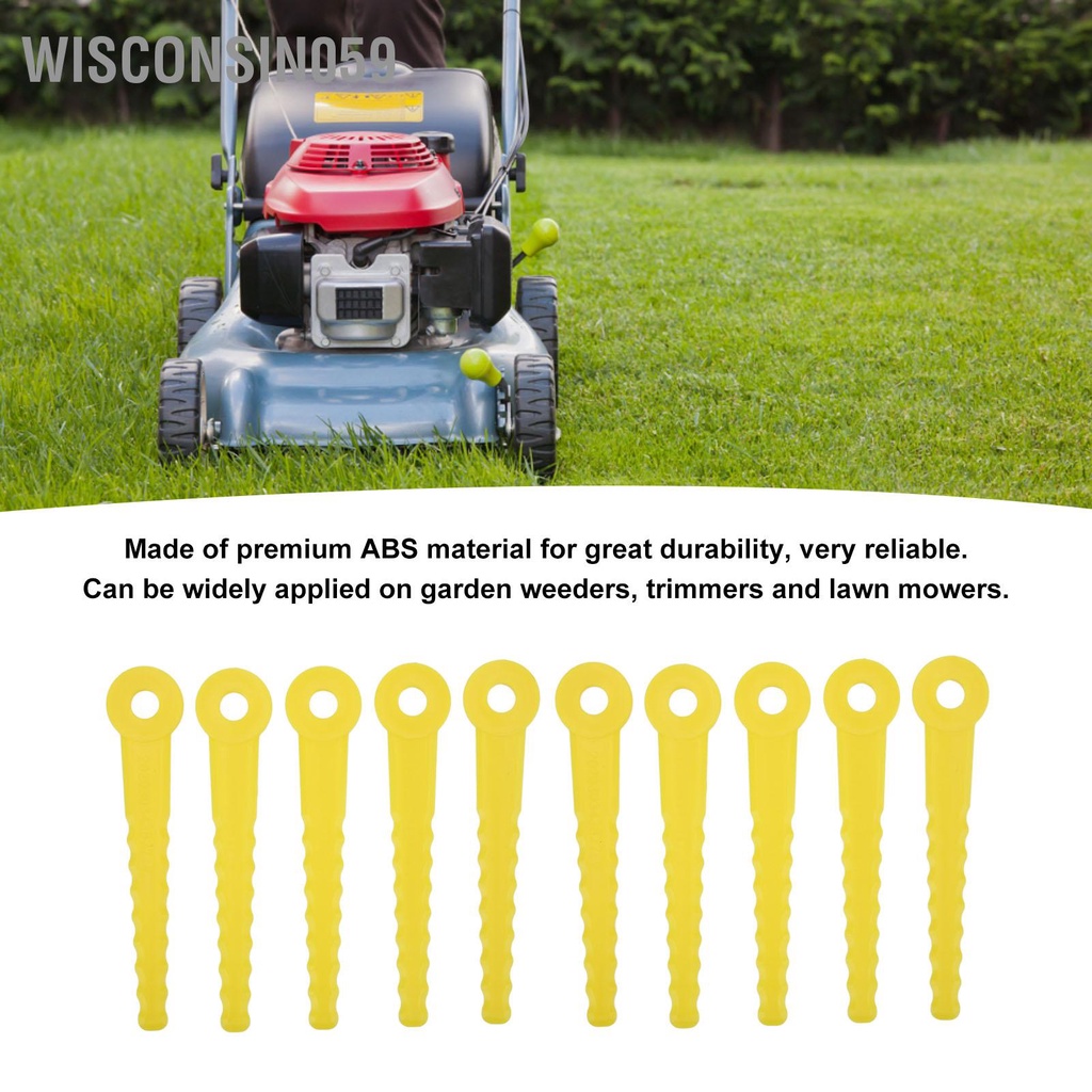 Wisconsin059 Máy cắt cỏ 50 cái Lưỡi bằng nhựa 8mm tỉa Đầu ABS L100 Set Kit