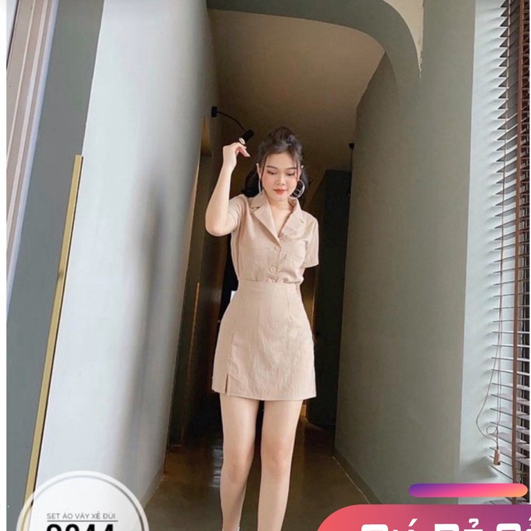 Váy Bigsize 60-100 Kg Set áo váy xẻ đùi S244 A | BigBuy360 - bigbuy360.vn