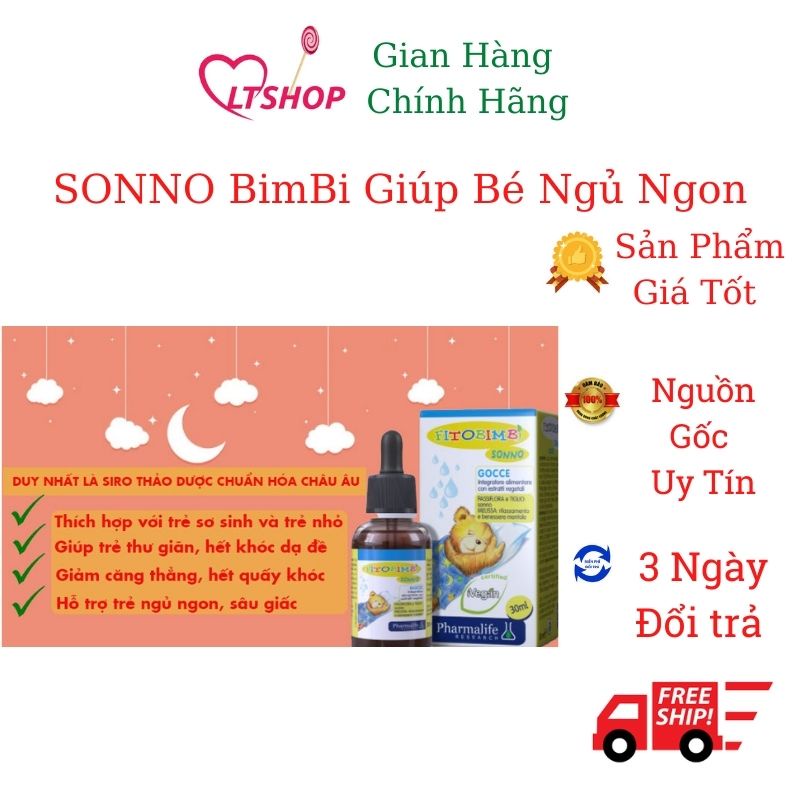 SONNO BimBi Thảo dược Châu Âu  Siro giúp bé ngủ ngon