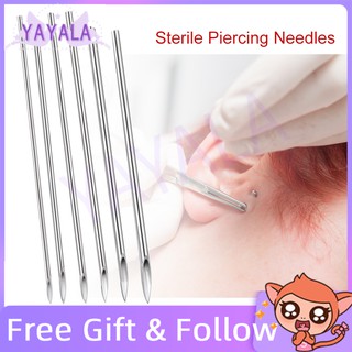 Yayala [Hàng Sẵn Có] Bộ 100 Kim Xỏ Mũi/ Tai/ Môi Dùng Một Lần Chất Liệu Thép Y Tế Không gỉ 316 6 Loại 4g 15g 16g 17g 18g 20g