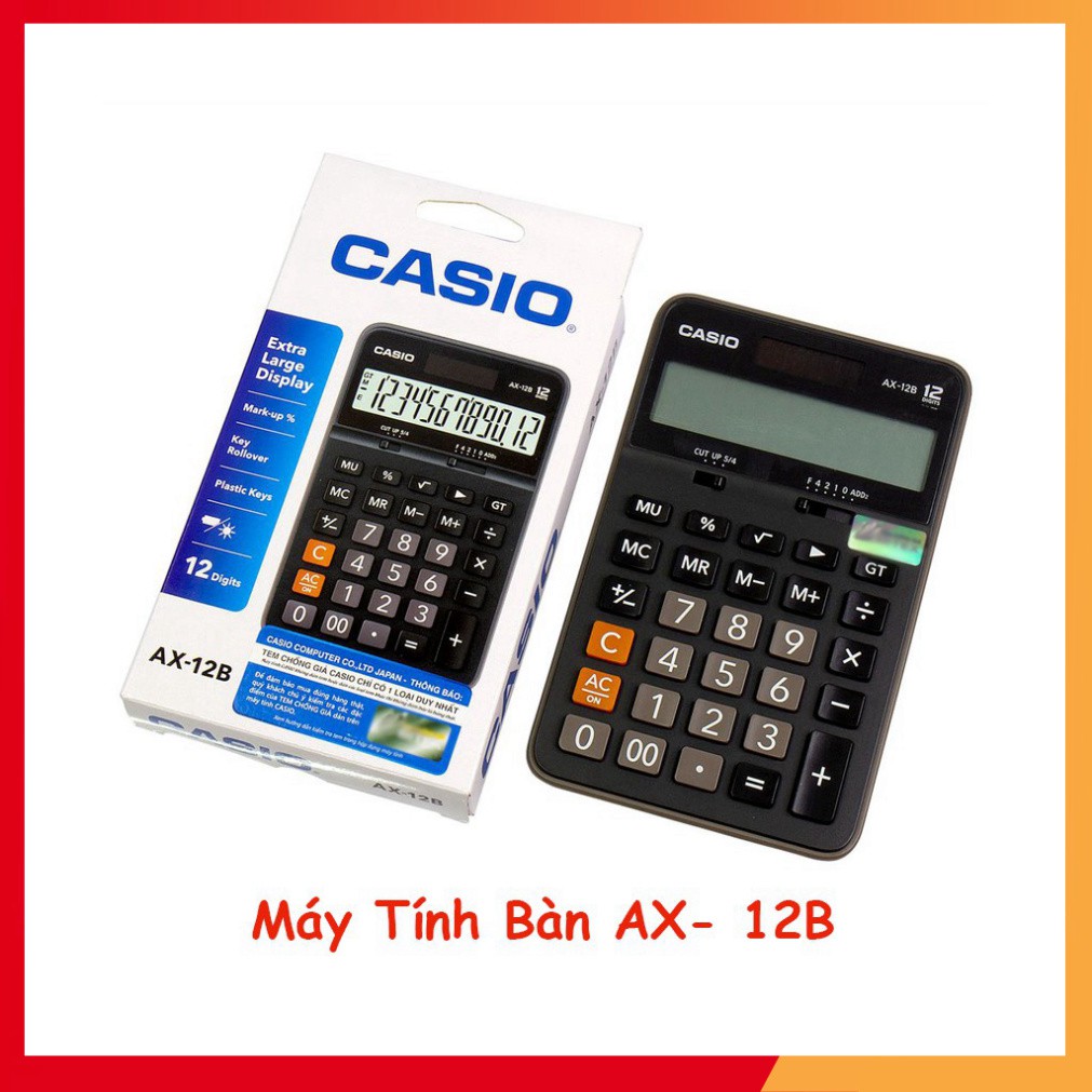 [Hàng Đẹp] Máy Tính Để Bàn AX-12B - Máy tính Casio Cầm Tay Để Bàn Tính Cho Shop - Bảo hành 6 tháng