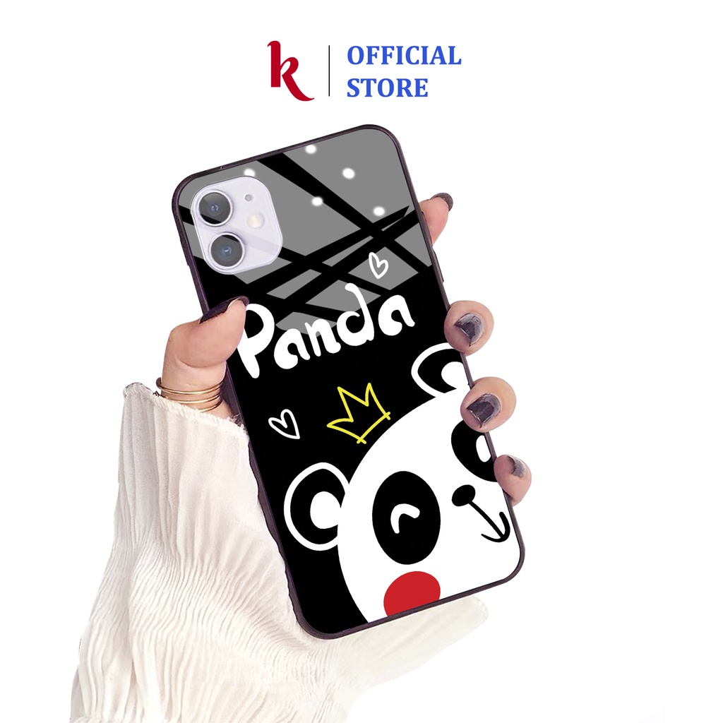 Ốp lưng iphone kính cặp đôi gấu vương miện case 14plus 14 pro max 13 12 promax 11 mini 6 6s 7 8 plus x xr xs Se