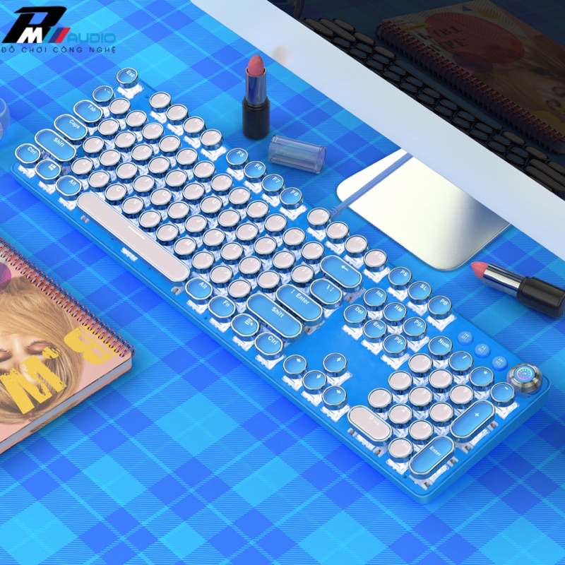 COMBO Bàn Phím Cơ ZK4 PRO Và Chuột Máy Tính Laptop G15 Nút Tròn Màu Hồng Xanh Trắng LED RGB Tự Đổi Màu Bảo Hành 1 Đổi 1