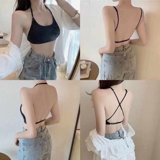 Áo Ngực Lụa Băng Không Đường May Hình Chữ U Lưng Trần Vô Hình Dành Cho Nữ Mặc Trong Tiệc Cưới