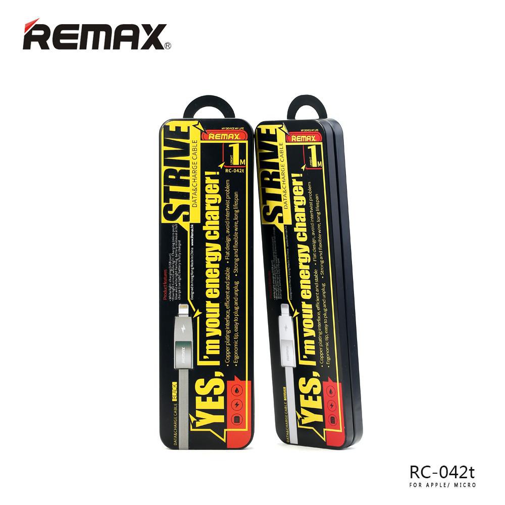 Cáp Sạc Remax RC-042t (Lighting + Micro) Khả Năng Sạc Nhanh Đèn Báo Khi Sạc Đầy