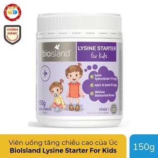BioIsland Lysine Starter For Kids tăng chiều cao cho trẻ của Úc, Chai 60 viên