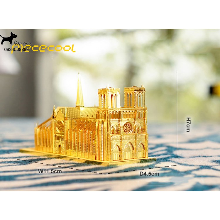 Mô hình thép 3D tự ráp Piececool nhà thờ đức bà Paris