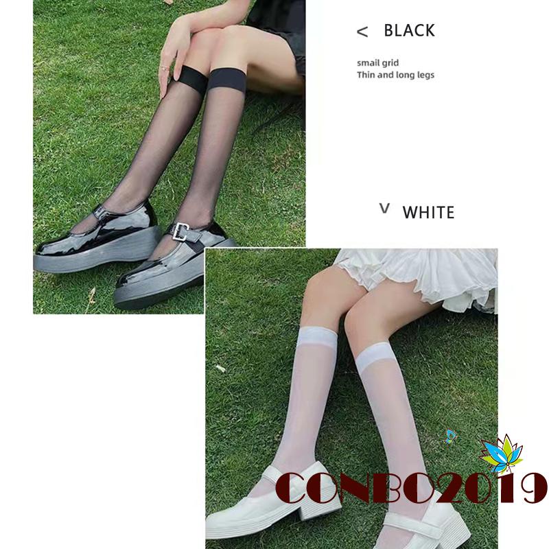 Vớ Dài Tới Bắp Đùi Mỏng Màu Trơn Độ Co Giãn Cao Thời Trang Cho Nữ