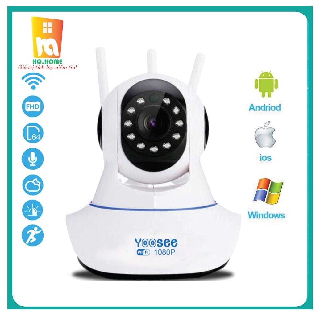 Camera wifi yoosee xoay 360 2M Full HD + Thẻ nhớ 32G giá rẻ cho gia đình