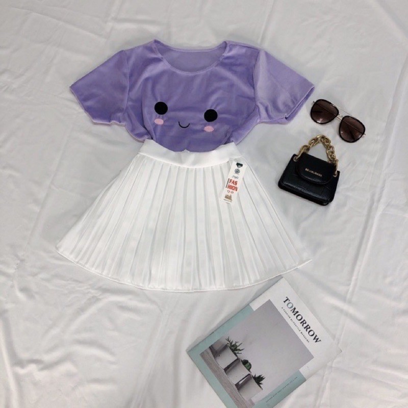 Áo lông croptop tay ngắn - B0U