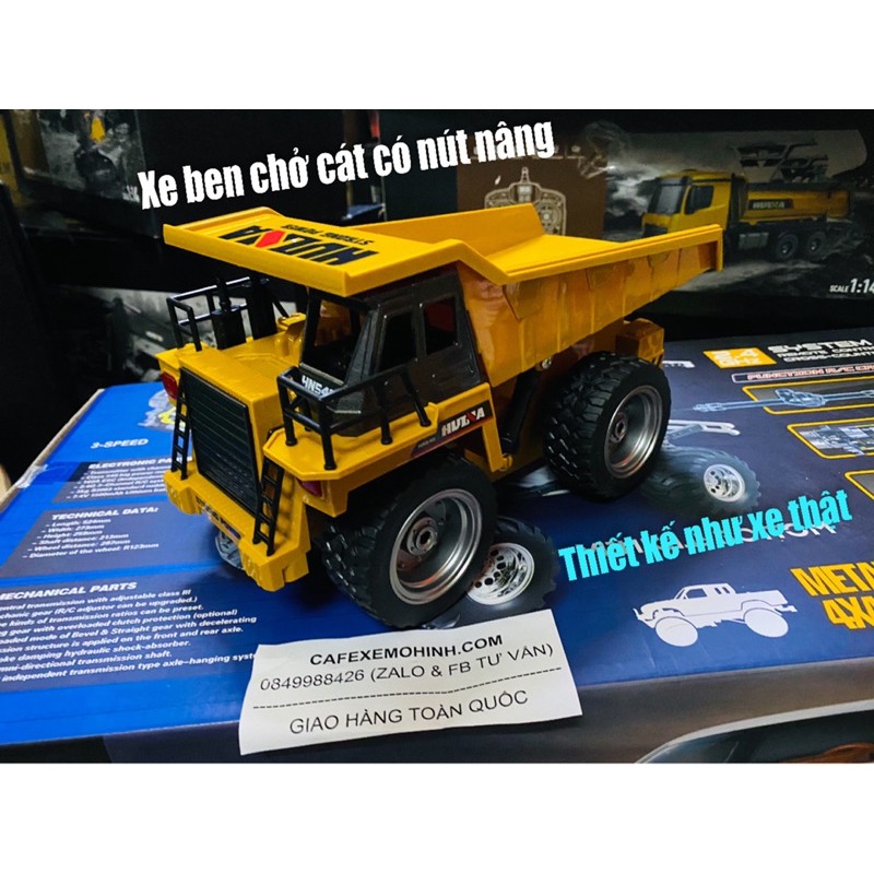 Xe ben điều khiển Huina 1540 có cần nâng như xe thật