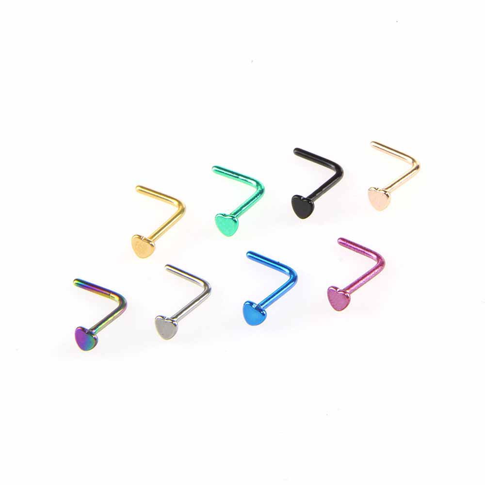 Khuyên xỏ tai mũi hình trái tim phong cách