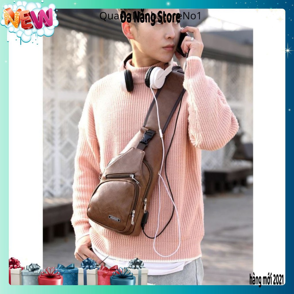 Túi Đeo Chéo Nam Trước Ngực Da PU Cao Cấp Chống Nước Phong Cách Thể Thao Thời Trang Hàn QuốcTặng Cổng Sạc BH 44 | BigBuy360 - bigbuy360.vn