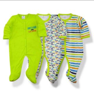 Set 3 body suit Baby Gear ( liền chân + ko liền chân)