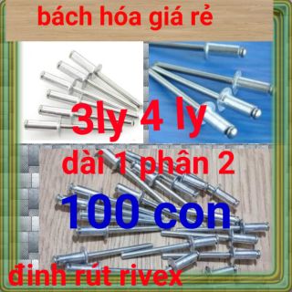 [150g , 100  cây ]  ĐINH RÚT RIVE NHÔM