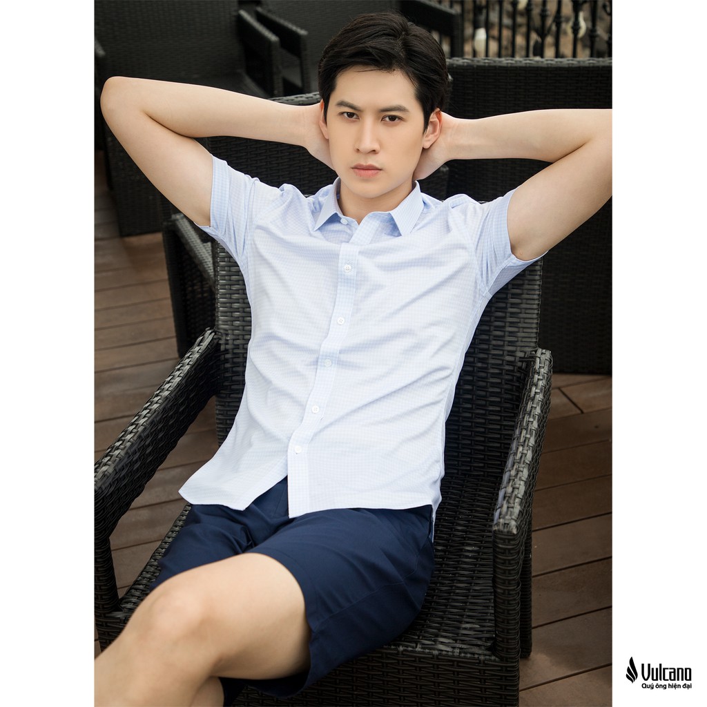 Áo Sơ Mi Thun Nam Ngắn Tay 100% Cotton Cao Cấp 1030 Dáng Slim - Vulcano