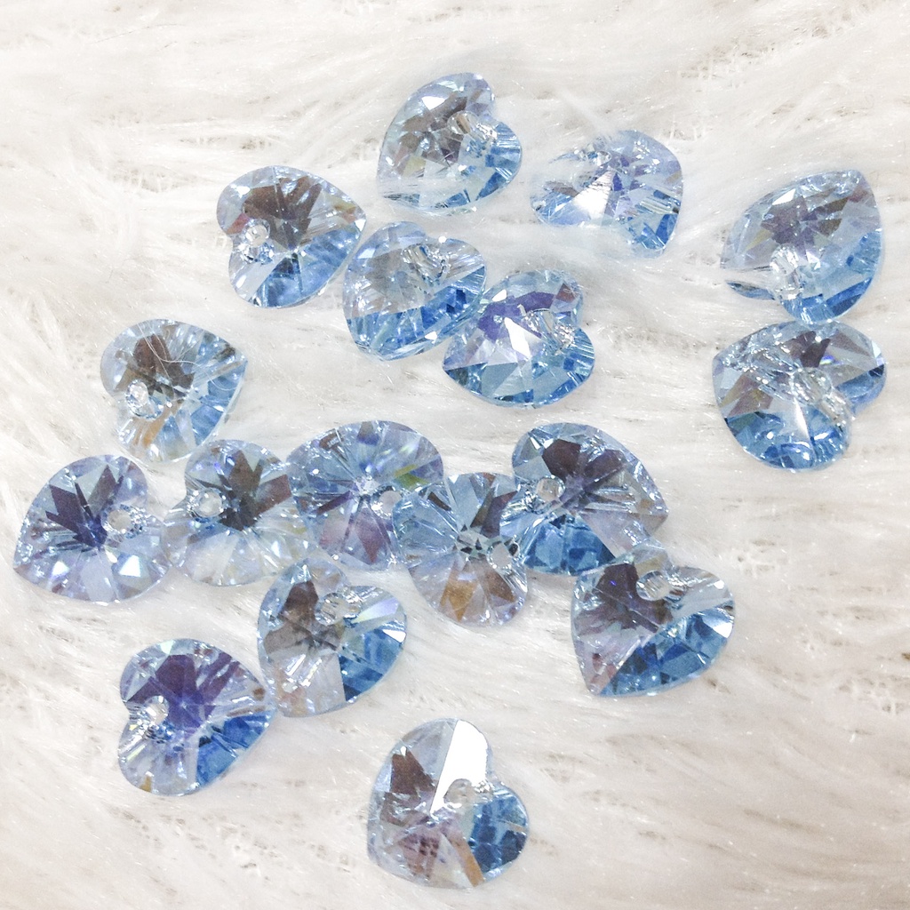 Hạt đá pha lê hình trái tim nhiều màu cao cấp siêu đẹp lấp lánh dùng làm vòng tay sang trọng