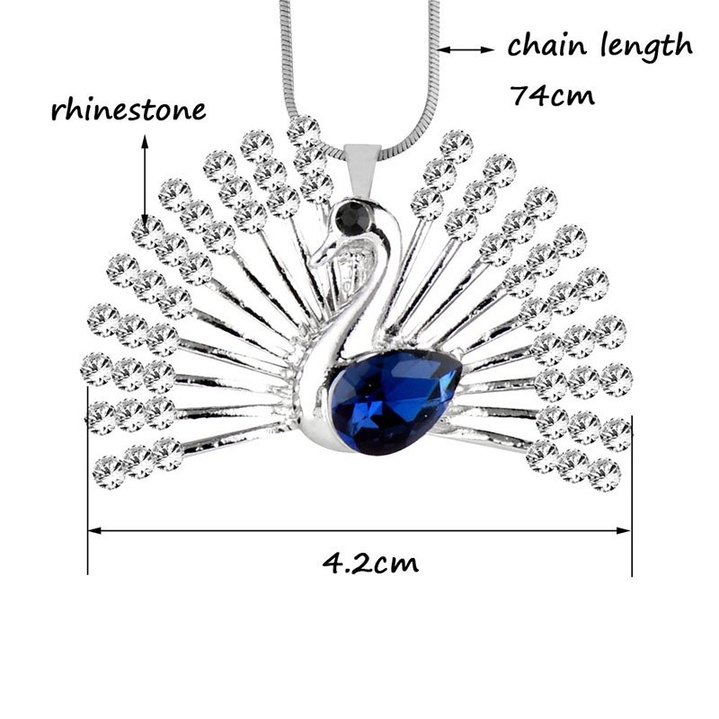 Vòng cổ 
Sinleery MY265 mặt hình chim công đính đá thời trang
