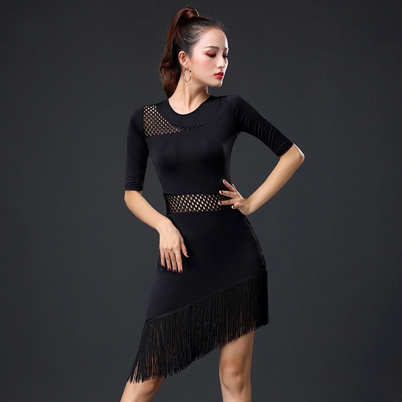 Đầm Khiêu Vũ latin Phối Tua Rua Thời Trang Dành Cho Nữ