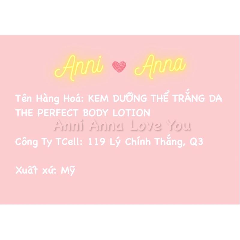 Kem Dưỡng Thể The Perfect Body Lotion/Wash