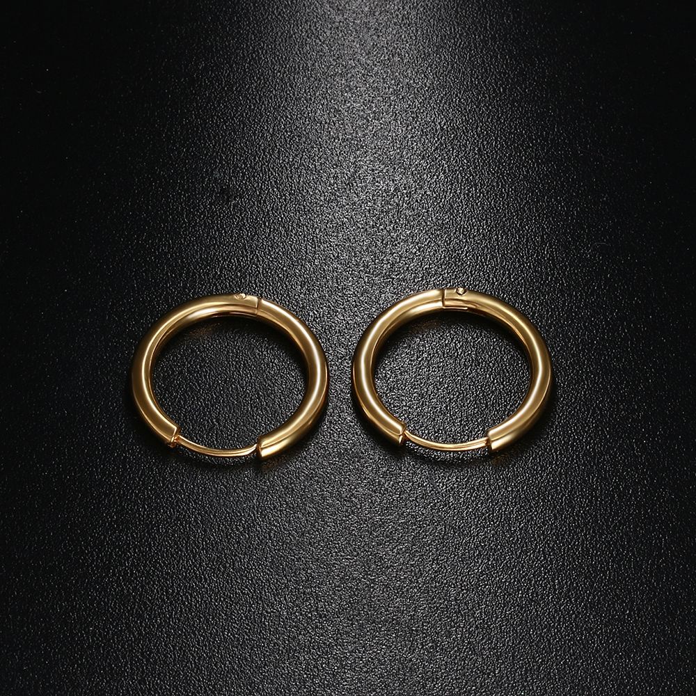 Khuyên tai dạng vòng tròn 8mm / 10mm / 12mm / 14mm nhiều màu sắc thời trang tùy chọn cá tính