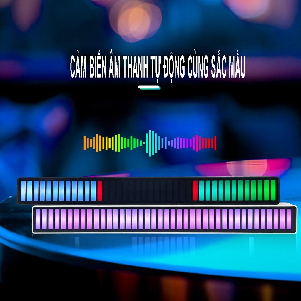 Đèn nháy theo nhạc Led RGB cảm ứng âm thanh , 32 hạt Led 16 triệu màu không App, Đèn Led Rgb Tik Tok Đèn Trang Trí Ô Tô