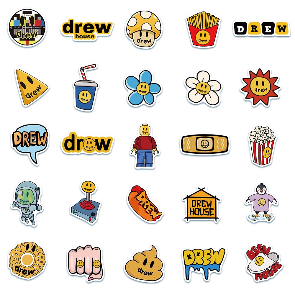 Bộ 10/50 Sticker Chống Thấm Nước Hình Ngôi Nhà Hoạt Hình Dùng Để Trang Trí