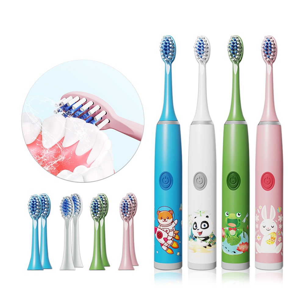 Bàn Chải Đánh Răng Điện Siêu Âm Thay Thế Đầu Bàn Chải Đánh Răng Họa Tiết Hoạt Hình Cho Bé