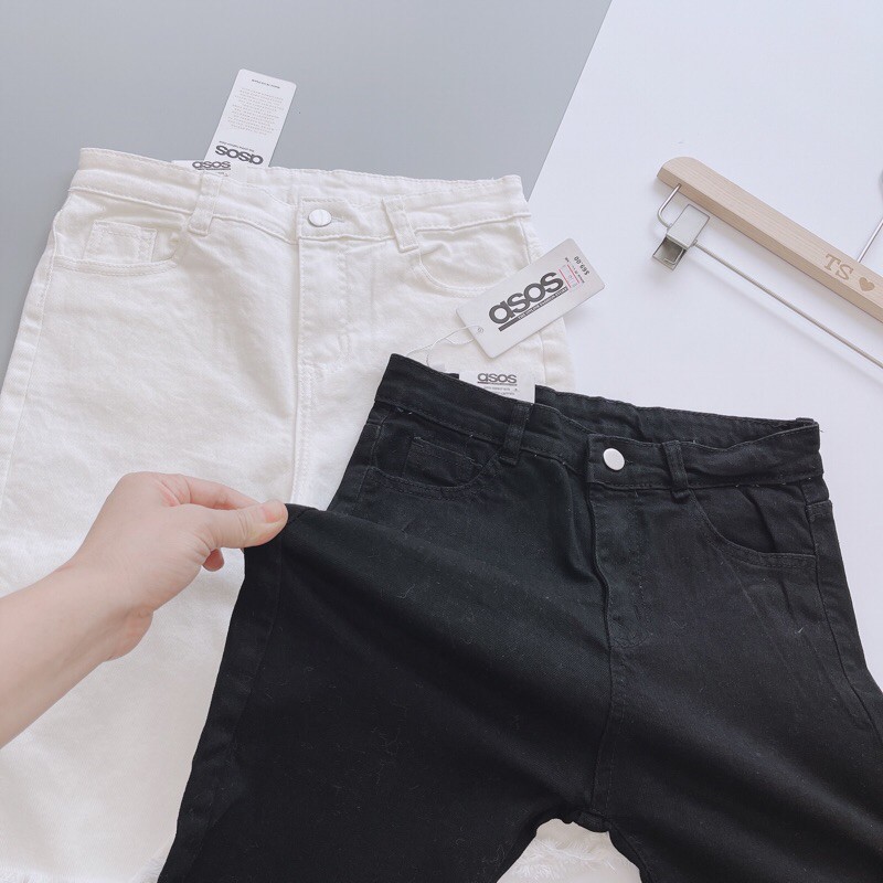 SALE!!! QUẦN NGỐ LỬNG KAKI CO GIÃN 2 MÀU ĐEN TRẮNG NỮ QB50