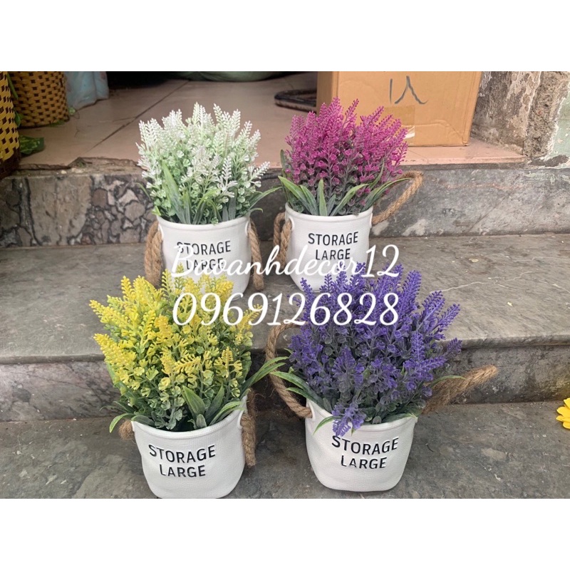 Chậu Hoa giả để bàn hoa nhí , phong cách  Vintage ( Nhiều Mẫu)