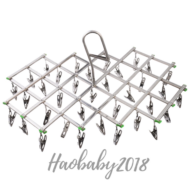 Móc Chùm Inox 304 Đa Năng Gấp Gọn Phơi Quần Áo, Đồ Baby Sơ Sinh, Tã, Đồ Nhỏ, Quần Lót Nam Nữ, Mắc Phơi Quần Áo 35 Kẹp