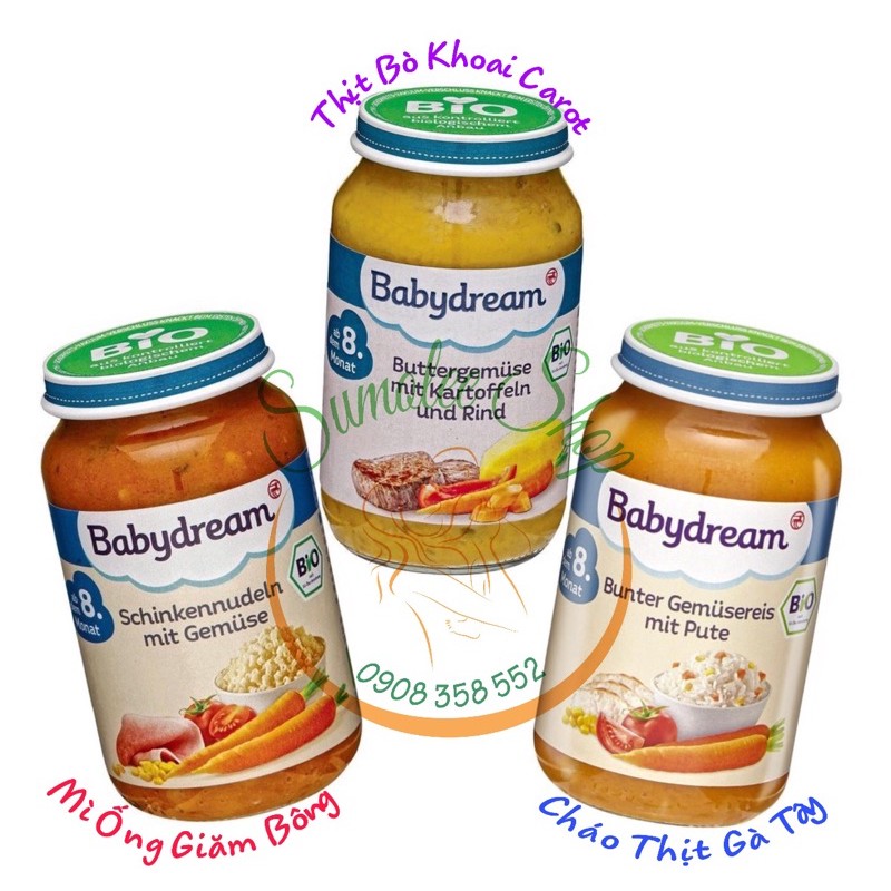 HỦ ĂN DẶM MẶN HỮU CƠ BABYDREAM CHO BÉ 8M