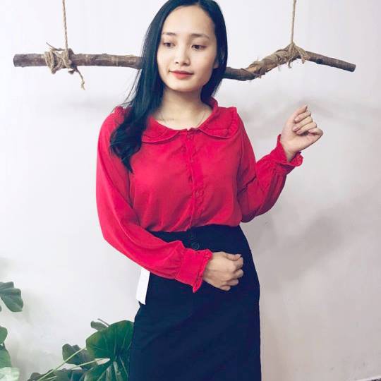 SM160-ÁO SƠ MI CỔ SEN PHONG CÁCH TRẺ TRUNG