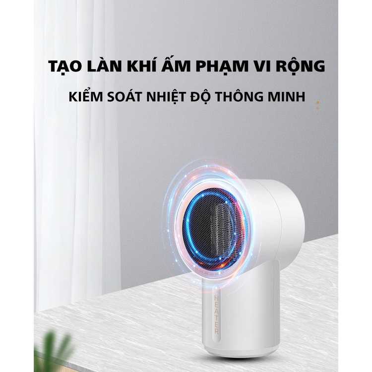 GIÁ HẤP DẪN Quạt sưởi mini PTC công nghệ mới kiểu dáng tinh tế cho phòng ngủ (Lucie Store)