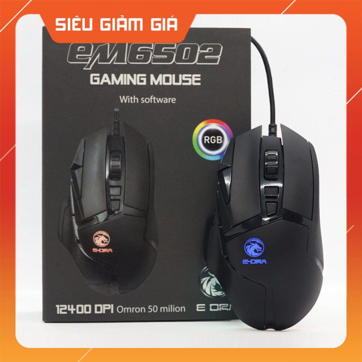 Chuột Gaming E-Dra EM6502 DPI 12000 CÓ PHẦN MỀM TÙY CHỈNH