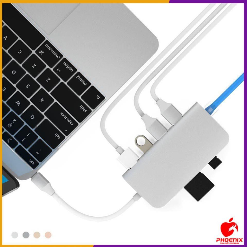 Cáp Usb Type C Chính hãng Letouch Multi Port Adapter 8 in 1 (xám)