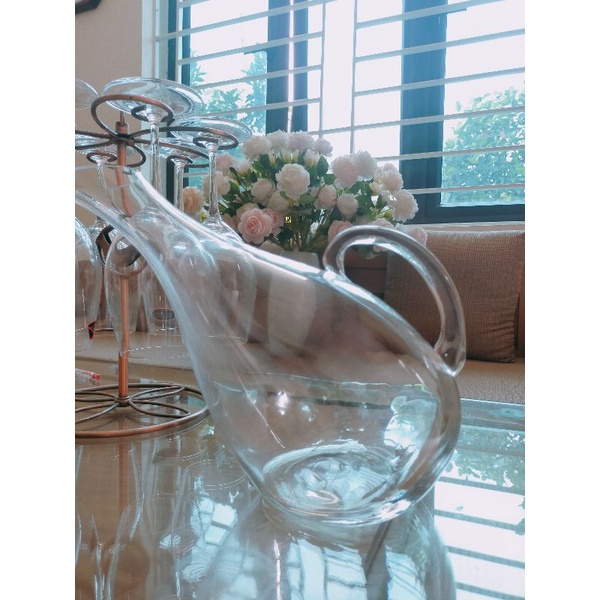 Decanter hình cổ ngỗng dung tích 1800ml. Bình thở rượu vang