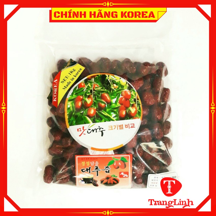 Táo đỏ sấy khô hàn quốc túi 1kg - Hoa quả sấy khô chính hãng - tranglinhkorea