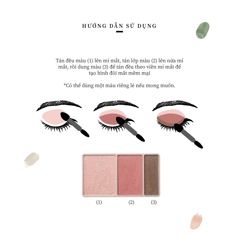 Bảng phấn mắt 3in1 hữu cơ naturaglacé Eye Color Palette (có 4 màu) tự nhiên, lâu trôi, 3.8g